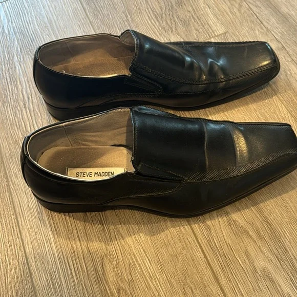 Steve Madden Men’s miller leather lining black dress shoes Size 10 - Picture 2 of 6